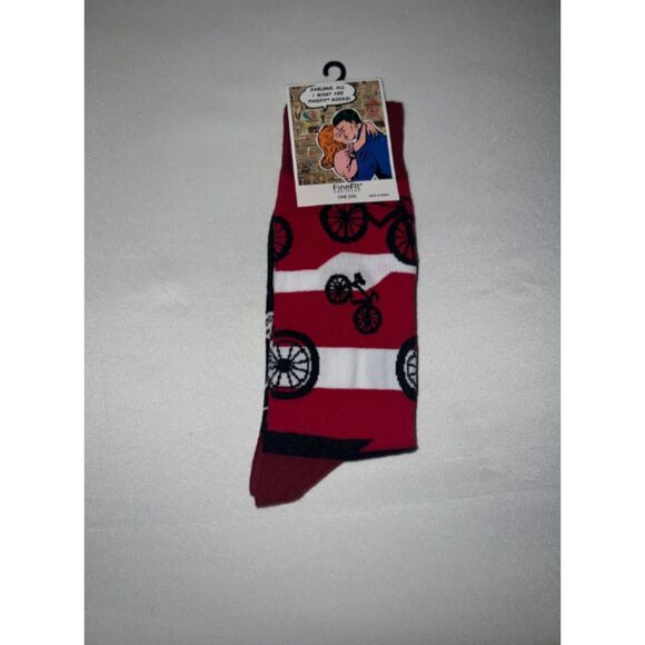 Fine Fit Mens Novelty Print Trouser Socks Red - Picture 1 of 1